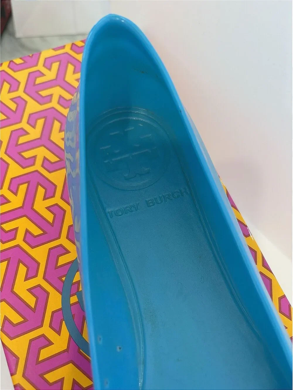 Tory Burch Jelly Reva Dark Turquoise Flats Size 7